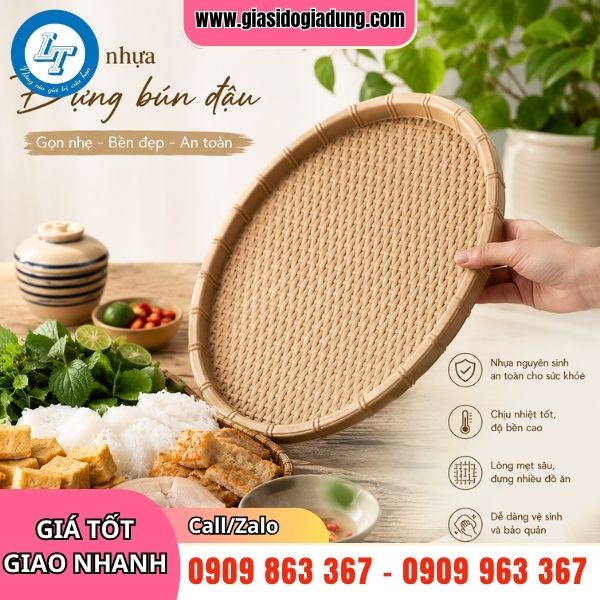 mẹt nhựa đựng bún đậu giả mấy tre tiện lợi đẹp mắt giá sỉ rẻ tận xưởng