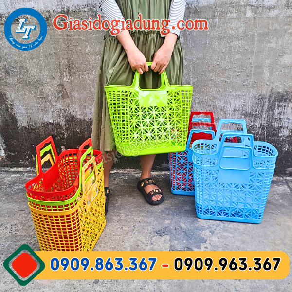 mối bán buôn giỏ nhựa đi chợ giá tốt cho đại lý sỉ lẻ