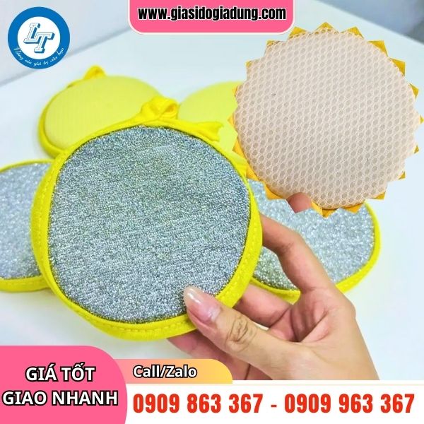 mút bọt biển rửa chén tròn 2 mặt giá sỉ tận gốc