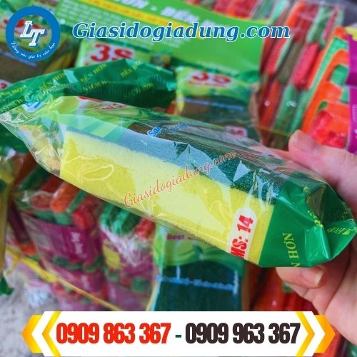 mút xốp bọt biển 2 mặt xanh vàng giá sỉ tốt cho đại lý