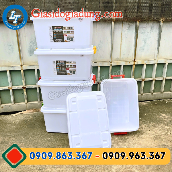 cung ứng sỉ thùng nhựa chữ nhật đa năng màu trắng giá xưởng