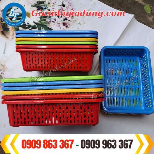 nhà hân phối sỉ lẻ rổ nhựa chữ nhật giá rẻ bao ship hcm