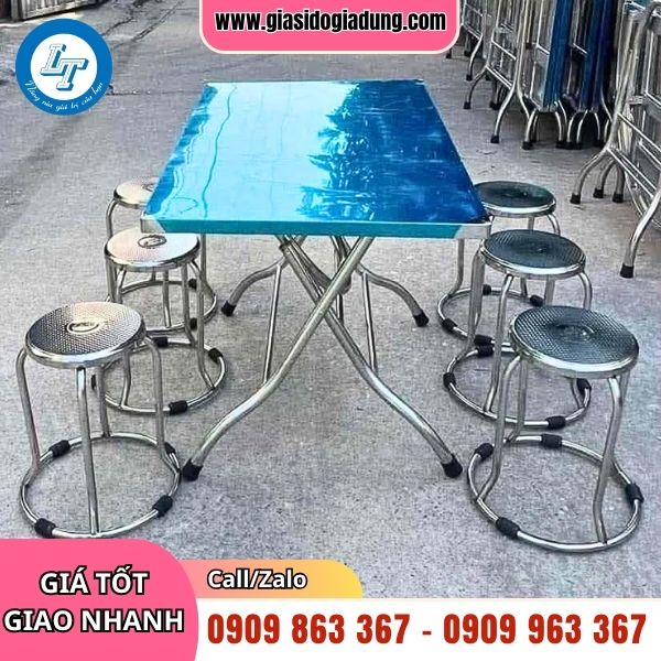 nơi bán sỉ bàn ghế inox chữ nhật 6 ghế giá rẻ nhất tphcm