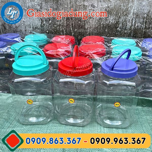 phân phối hũ nhựa 4kg đủ màu giá sỉ rẻ tại xưởng hcm