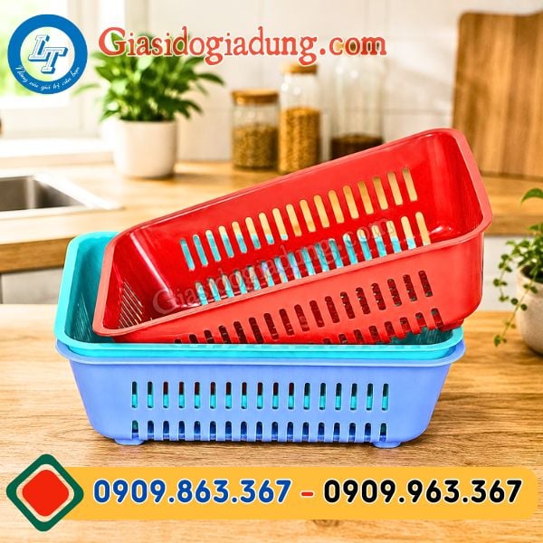 rổ nhựa chữ nhật có chân giá sỉ miền nam