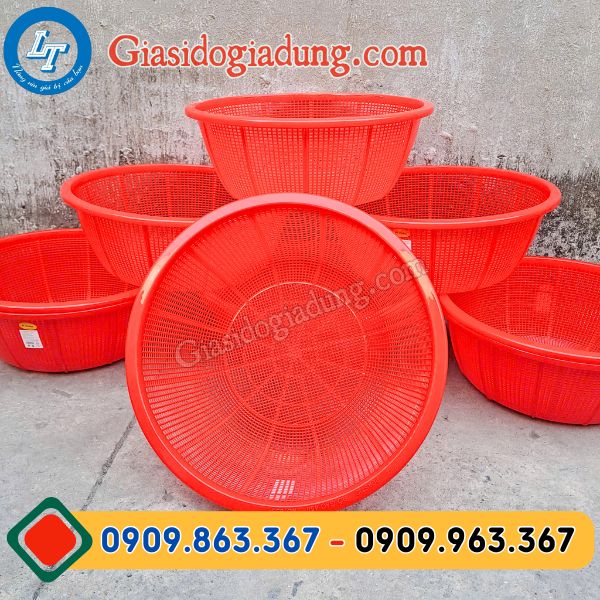 rổ nhựa tròn lớn màu đỏ giá sỉ cực rẻ