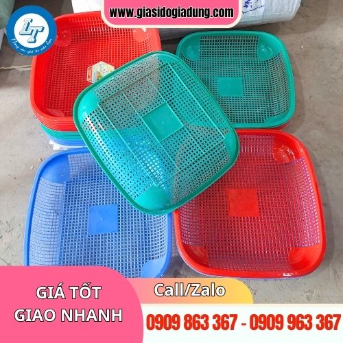 rổ nhựa vuông cạn giá sỉ tại xưởng tphcm