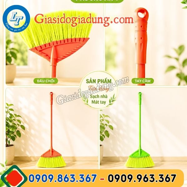 sỉ các loại chổi quét nhà cán nhựa giá rẻ bền chắc