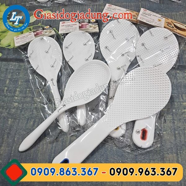 sỉ giá rẻ vá cơm nhựa chống dính màu trắng tại tphcm