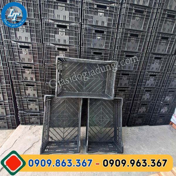 sọt nhựa đen đựng trái cấy giá rẻ nhiều kích cỡ
