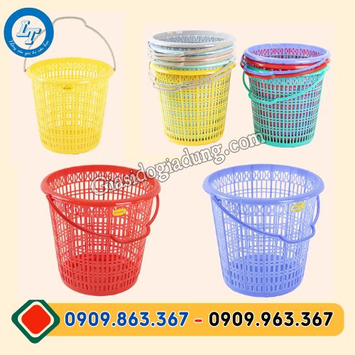 sọt nhựa tròn có quai giá sỉ rẻ đủ màu