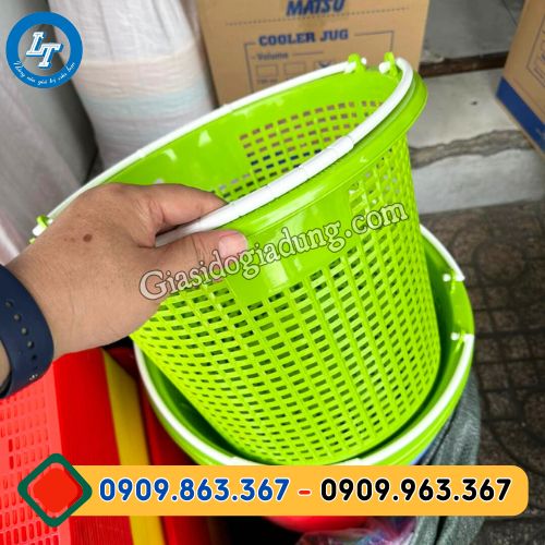 sọt nhựa tròn có quai xách gia ssir đủ màu
