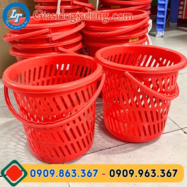 sọt nhựa tròn đa năng có quai xách giá sỉ tận gốc