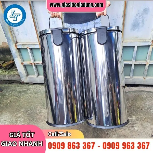 THÙNG RÁC INOX TRÒN