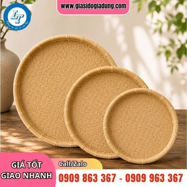 MẸT BÚN ĐẬU  NHỰA GIẢ MÂY TRE