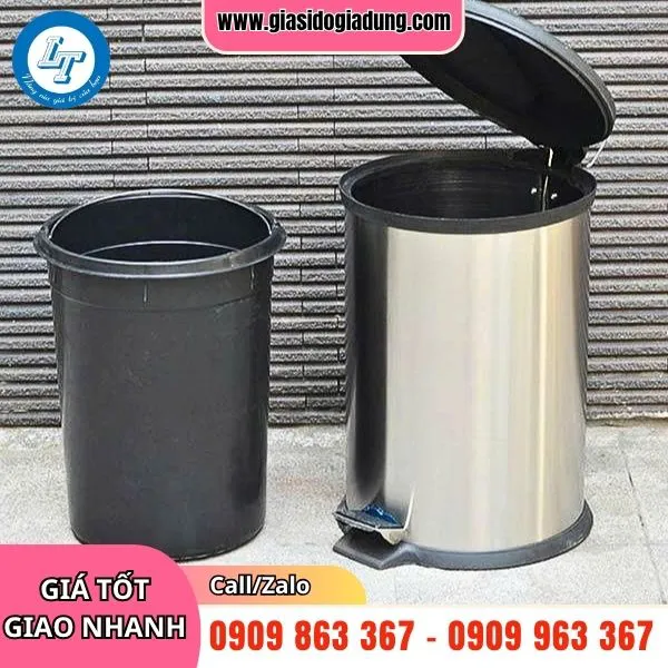 THÙNG RÁC INOX TRÒN