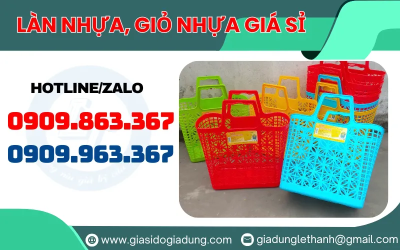 Làn nhựa, giỏ nhựa đi chợ giá sỉ 