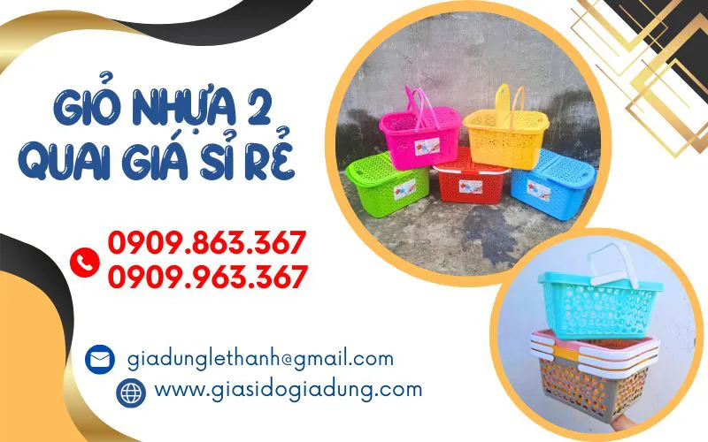 GIỎ NHỰA 2 QUAI GIÁ RẺ ĐỦ MẪU