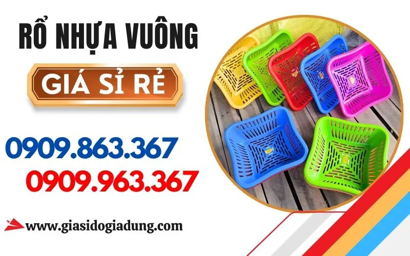 RỔ NHỰA VUÔNG KIỂU ĐỦ MÀU GIÁ SỈ TPHCM