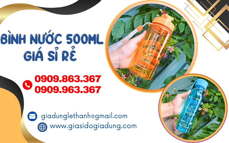 BÌNH NƯỚC ĐI HỌC CHO BÉ 500ML GIÁ SỈ - Sẵn sàng cho mùa tựu trường