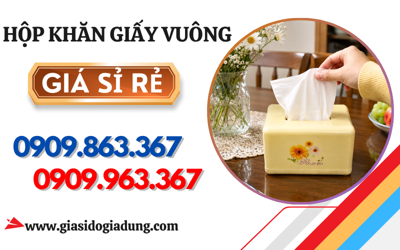 HỘP ĐỰNG KHĂN GIẤY VUÔNG LÒ XO GIÁ SỈ - GỌN BÀN, ĐẸP KHÔNG GIAN