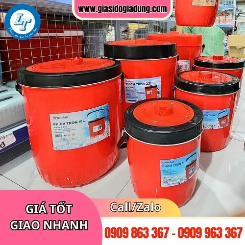 thùng đá giữ nhiệt tròn giá sỉ đủ màu tại hcm