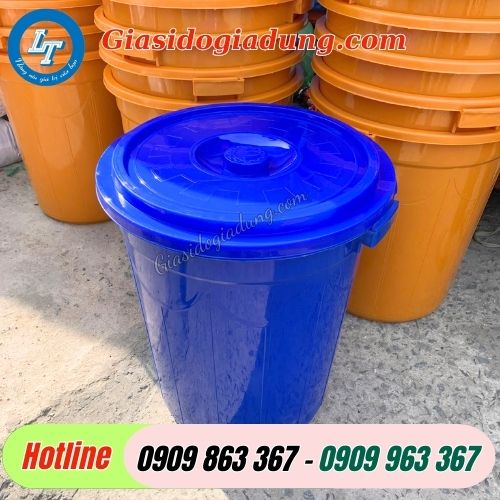 thùng nhựa tròn đủ màu có nắp giá sỉ rẻ cho đại lý
