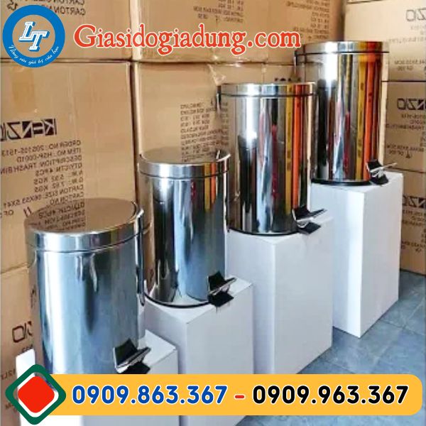 thùng rác inox tròn đủ dung tích giá sỉ cực rẻ hcm