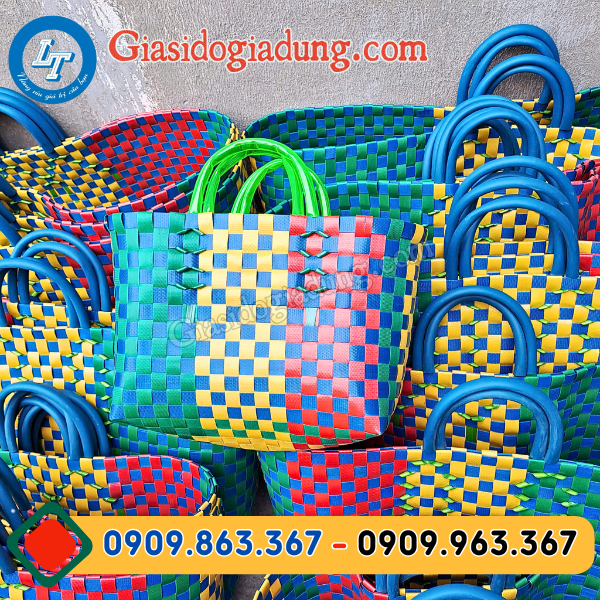 tổng kho sỉ giỏ nhựa đan tay giá rẻ chất lượng