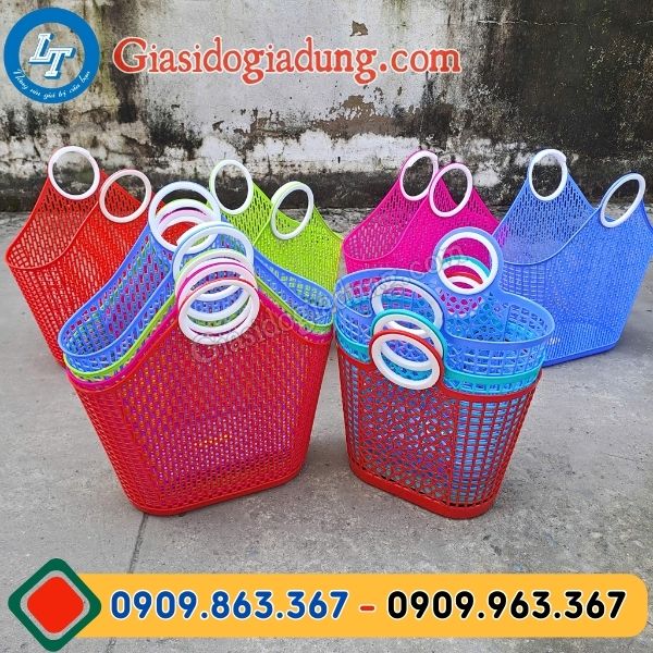 tổng kho sỉ giỏ nhựa xách đi chợ giá rẻ đủ mẫu mã