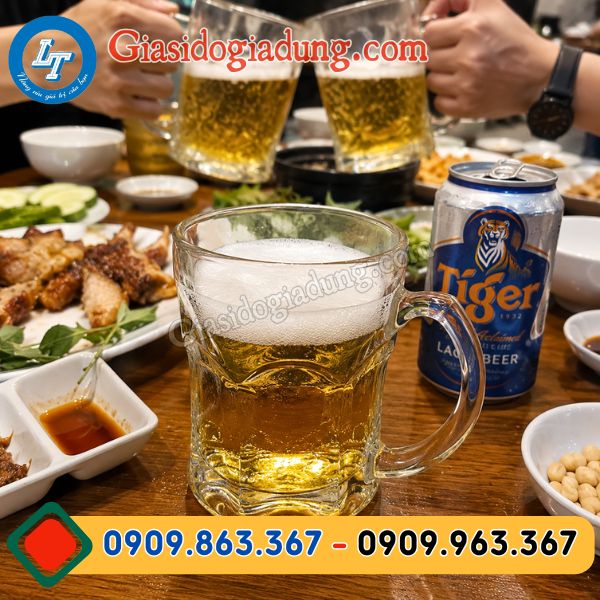 tỏng kho sỉ ly thủy tinh uống bia có quai giá rẻ nhất thị trường