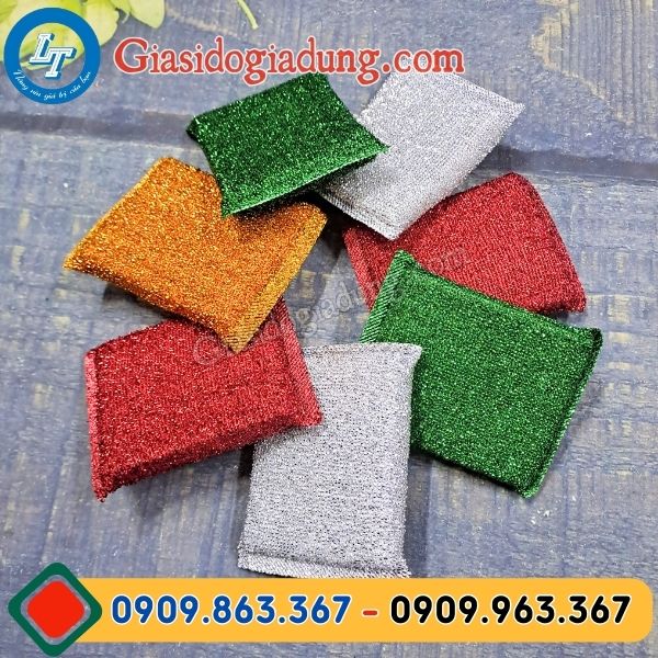 tổng kho sỉ miếng rửa chén kim tuyến giá rẻ lốc 60 miếng