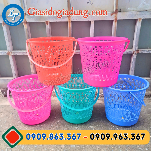 tổng kho sỉ rẻ sọt nhựa tròn có quai đủ màu giá xưởng