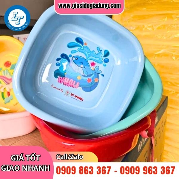 tỏng kho sỉ thau nhựa vuông nhiều màu đỉ size giá rẻ tận gốc