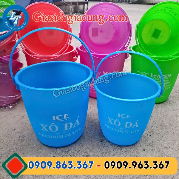 xô đựng đá nhựa giá sỉ đủ màu đủ size cho đại lý