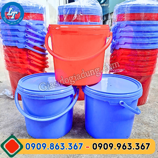 xô nhựa 5 lít có nắp đựng thực phẩm an toàn tiện lợi giá rẻ nhất miền nam