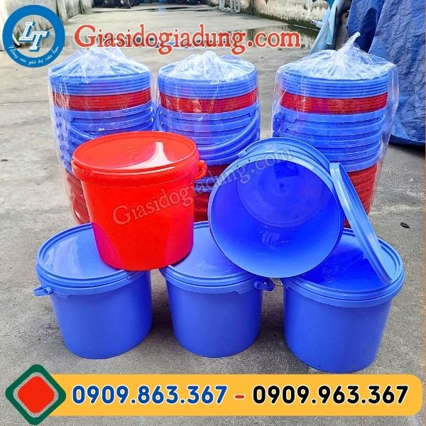 xô nhựa 5 lít có nắp đựng thực phẩm giá rẻ tận gốc