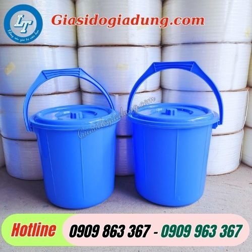 Xô nhựa tròn có nắp giá sỉ tại xưởng sản xuất