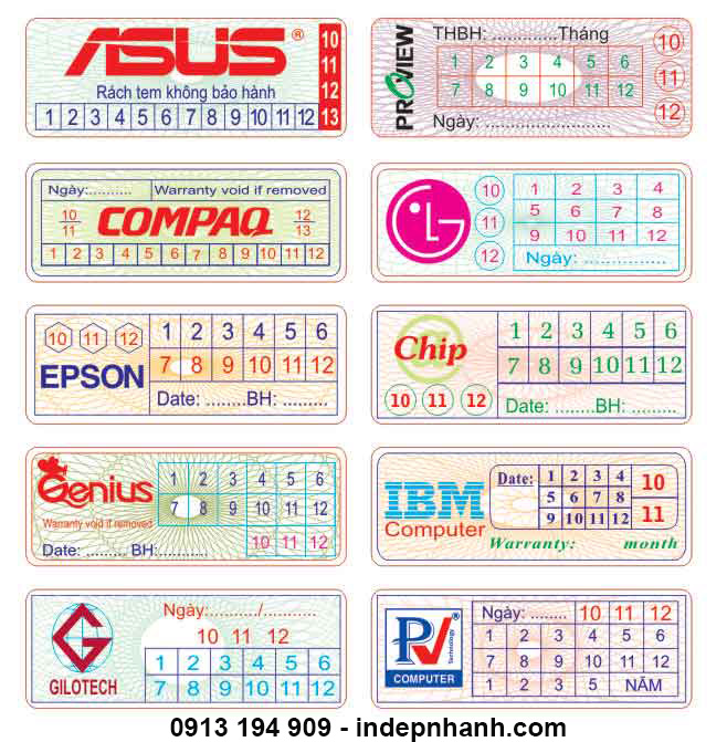 in tem bảo hành giá rẻ chất lượng