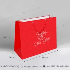 A63 -TÚI GIẤY A3 ĐỎ TẾT (30.5x42 x16)