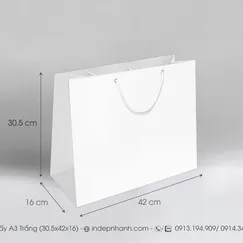 A13 -TÚI GIẤY A3 TRẮNG (30.5x42 x16)