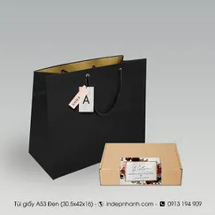 A53 - TÚI GIẤY A3 ĐEN (30.5x42x16)