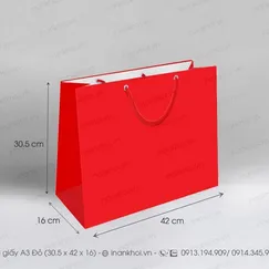 A23 -TÚI GIẤY A3 ĐỎ (30.5x42 x16)