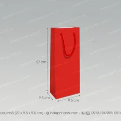 RN21 - TÚI GIẤY RƯỢU NHỎ ĐỎ (27x9.5x9.5)