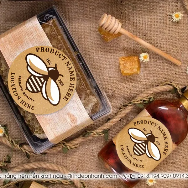 IN MÀU TRẮNG NỀN GIẤY KRAFT NÂU