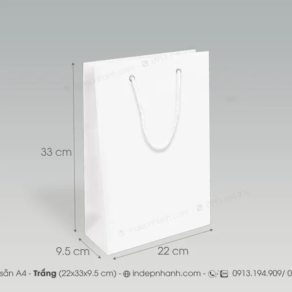 A14 -  TÚI GIẤY TRẮNG A4 (33x22x9)
