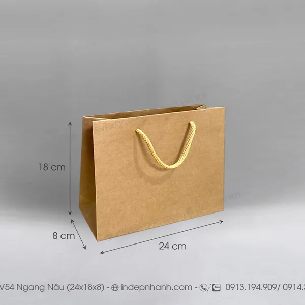 V54: TÚI GIẤY KRAFT NGANG V54  (18x24x8)