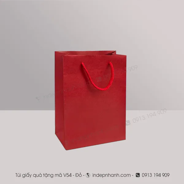 V54: TÚI GIẤY MÀU ĐỎ (24x18x8)