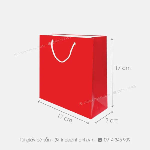 VN31: TÚI GIẤY VUÔNG ĐỎ (17x17.x7)