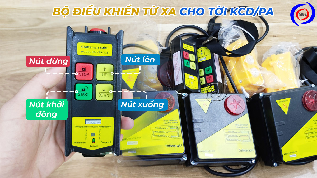 Bộ điều khiển từ xa cho tời treo PA, tời nhanh KCD Bộ điều khiển từ xa cho tời treo PA, tời nhanh KCD